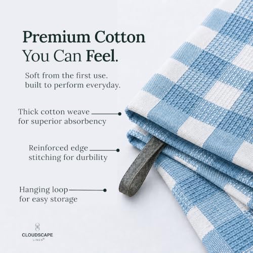 Cloud Scape Linen Premium Kitchen Towels Set of 6, Quick Dry - Image 2