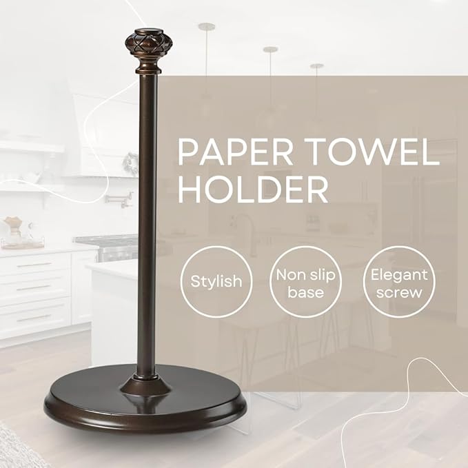 Paper Towel Holder Stand for Countertop, Decorative Freestanding - Image 2