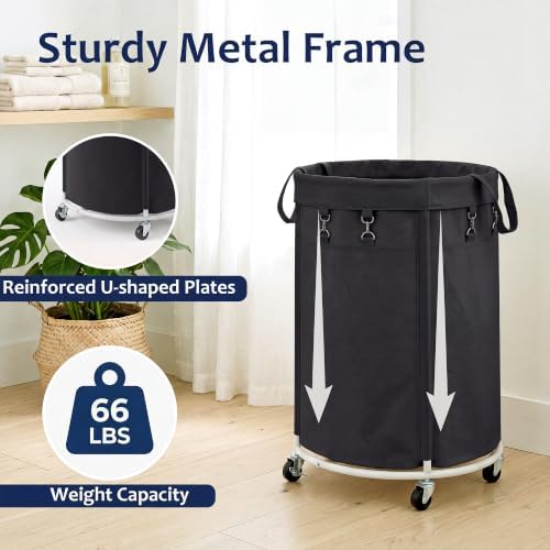 150L Large Capacity Rolling Laundry Basket Hamper - Image 4