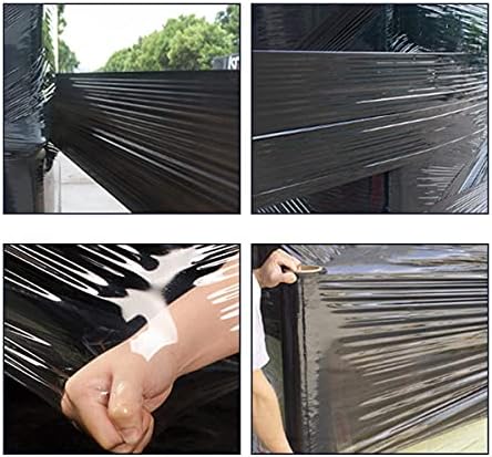 Black Plastic Stretch Wrap Film 9”×1000ft 80 Gauge Storage Industrial - Image 4