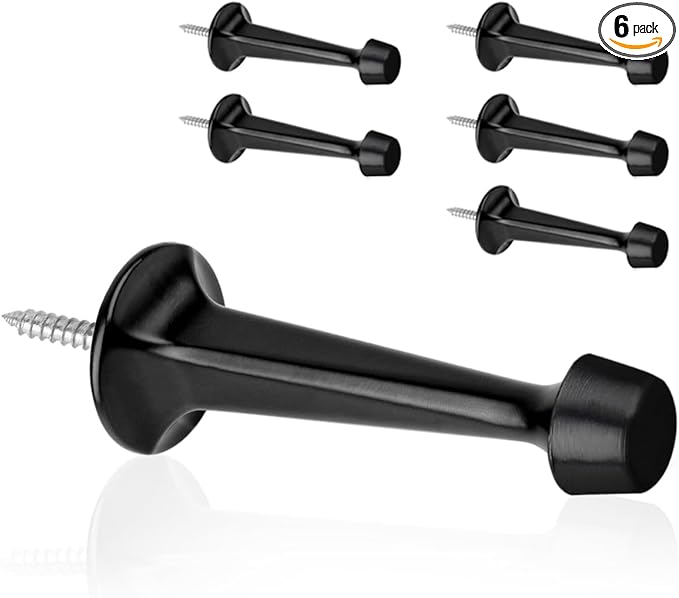 6 Pack Solid Rigid Door Stops by KOVOSCH