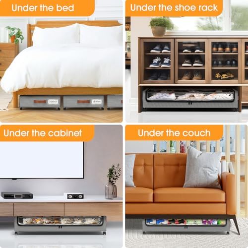 Under Bed Storage with Wheels 3Pack Storage Containers with Clear Window - Image 7