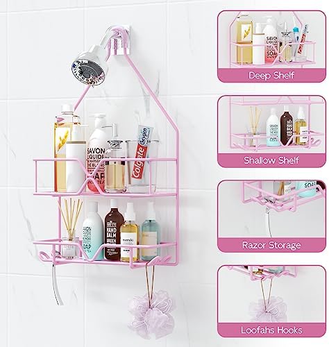 TreeLen Pink Shower Caddy Over Shower Head, Gift - Image 2