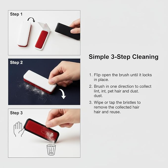 4Pcs Reusable Velvet Lint Brush - Image 4
