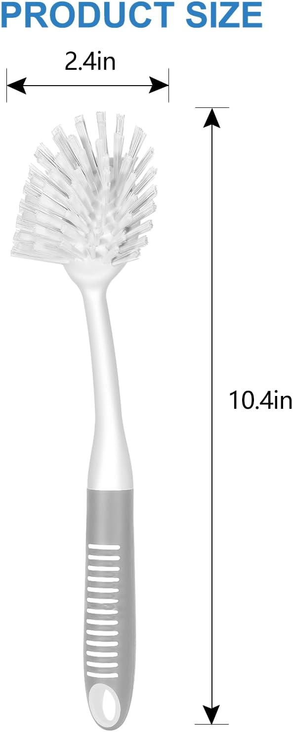 SetSail Dish Brush with Handle, 3 Pack Stiff Bristles Dish Scrubber, Non-Slip - Image 2