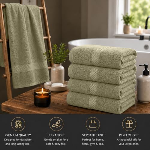 DAN RIVER 600 GSM Cotton Large Bath Towels Set of 4, 27 x 54 Inches - Image 4