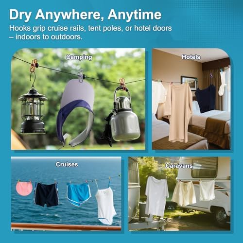 2 Pack Retractable Portable Clothesline, Windproof Clothes Line - Image 3