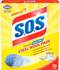 S.O.S-10002, Steel Wool Soap Pads, 10 Ct by SOS