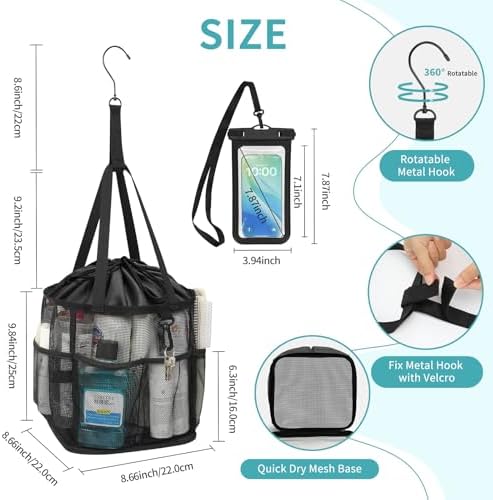 Shower Caddy Portable, Mesh Shower Caddy Hanging - Image 3