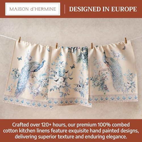 Maison d' Hermine Kitchen Towels Set of 3 100% Combed Cotton 27.50"x20" - Image 3