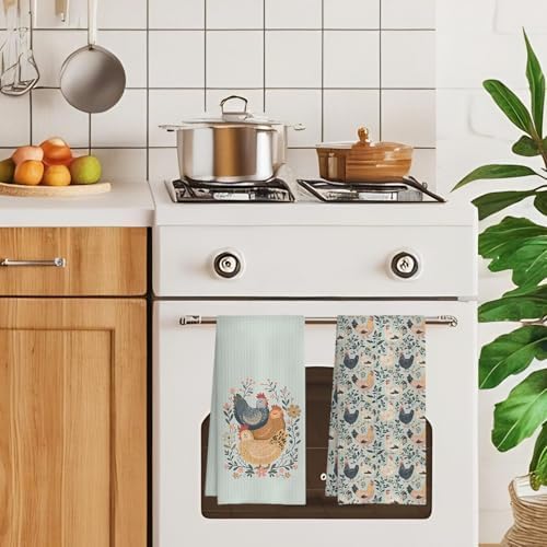 Farmhouse Chicken Rooster Kitchen Towels, Chicken Dish Towels, Rooster Decor - Image 3