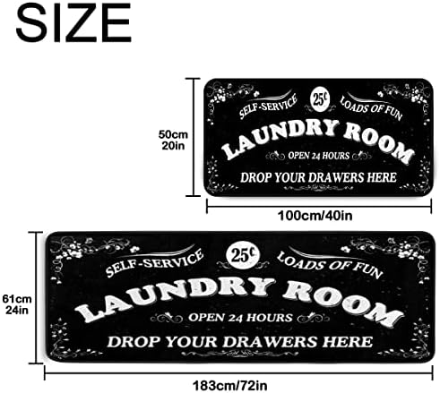 Laundry Room Long Rug Area Rug Non-Slip Floor Mat Waterproof Farmhouse Carpet - Image 2