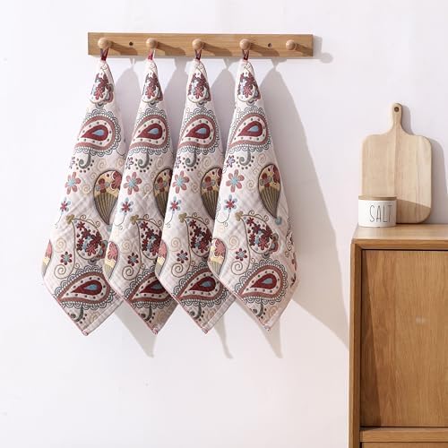 Cotton Reversible Boho Dish Towels, 4 Pack - Image 3