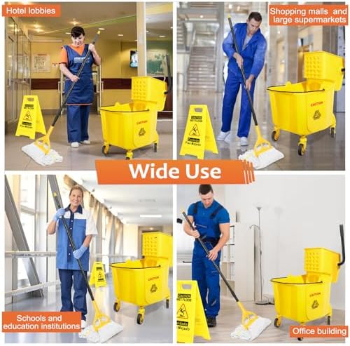 38 Qt Commercial Bucket with Side Press Wringer on Wheels, Including 1 - Image 6