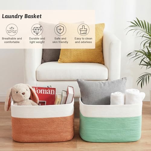Artfeel Blanket Basket, Rectangle Woven Baskets - Image 6