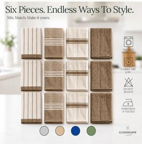 Cloud Scape Pack of 12 Kitchen Towels, Absorbent & Oversized - Image 4