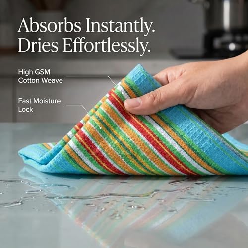 Urban Villa Kitchen Towels Cotton Dish Towels 20”x30” Multi - Image 2