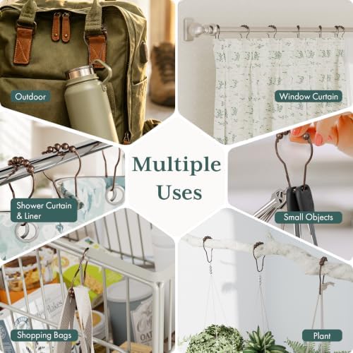 Bathway Shower Curtain Rings, Shower Curtain Hooks Bronze Shower Rings Rust - Image 5
