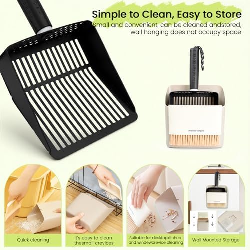 Cat Litter Scoop with Holder, Stainless Steel, Non-Slip Handle - Image 5