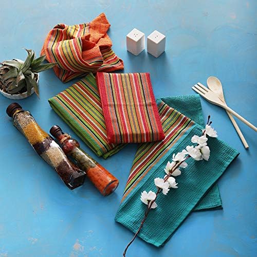 DG Collections Salsa Stripe Kitchen Dish Towels, 100% Cotton, Highly Absorbent - Image 3