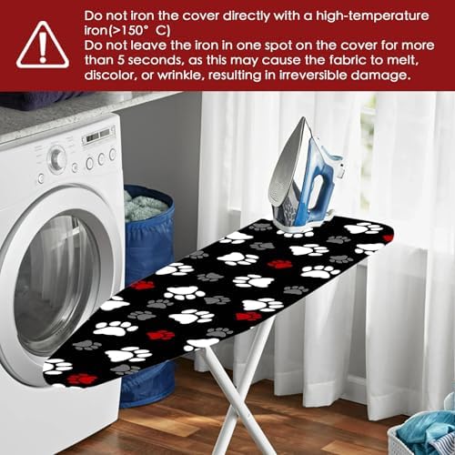 Nuxovilar Pet Paw Prints Ironing Board Cover 15x54 Polyester - Image 6