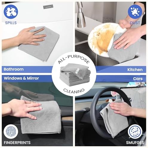 Microfiber Cleaning Cloths-12 Pack, Microfiber Towels - Image 6