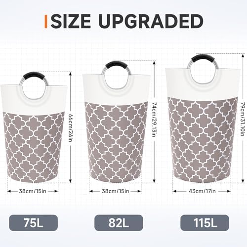 Large Laundry Basket, 115L Tall Collapsible Hamper - Image 2