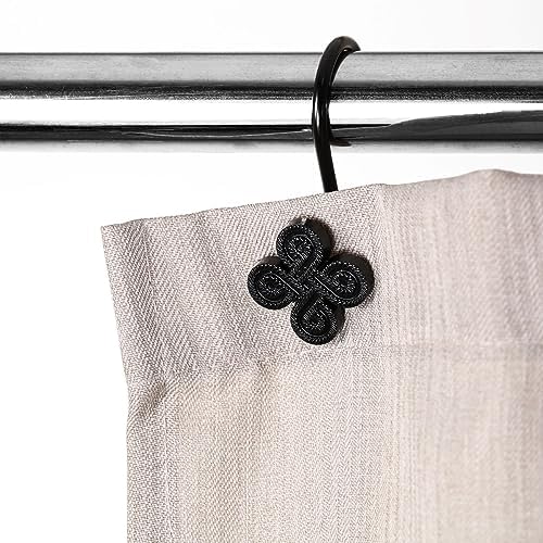 Matte Black Shower Curtain Hooks: Rust Proof Metal Curtain Rings - Image 2