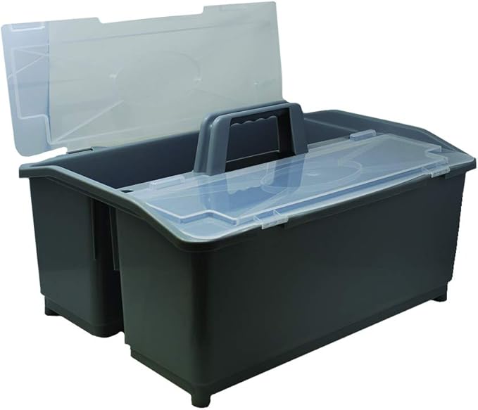Extra Large 2 Compartment Cleaning Caddy Bucket Tool Supply Organizer with Handle