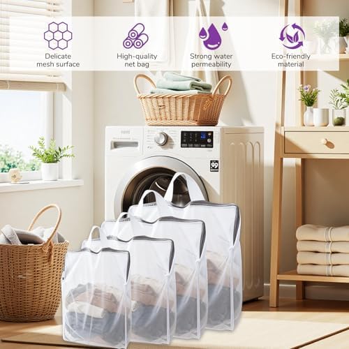 4Pcs Hanging Mesh Laundry Bags for Socks and Delicates - Image 7