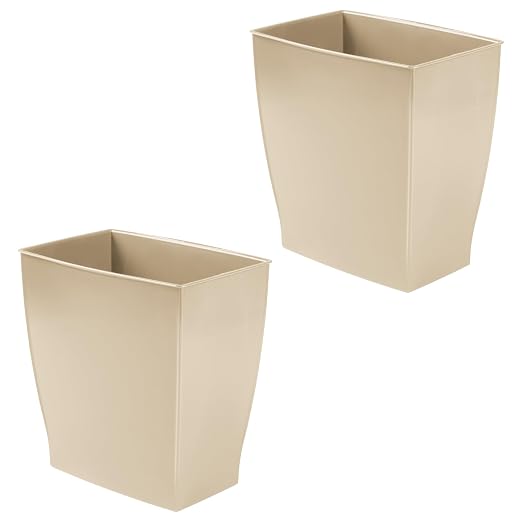 iDesign Small Plastic Bathroom Trash Can, Slim Rectangle - Image 8