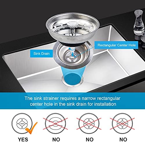 CORNERJOY 2 PCS Kitchen Sink Strainer and Stopper Combo Basket Replacement - Image 4
