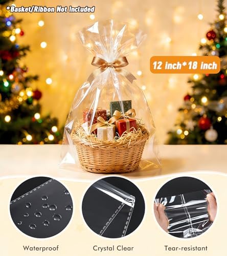 Yuiicaov 20PCS Cellophane Bags, 12x18 Inches Cellophane Wrap - Image 4