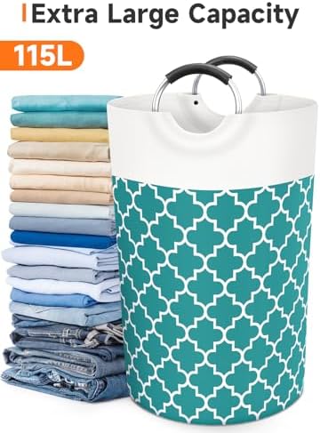 Large Laundry Basket, 115L Tall Collapsible Hamper - Image 5