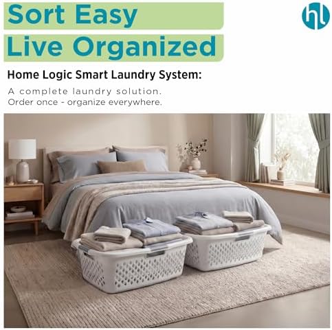 Home Logic 1.5 Bushel Plastic Laundry Basket Front Load, Large Laundry Hamper - Image 7