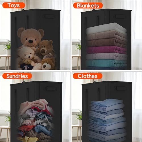 Slim Laundry Hamper with Wheels, 20 Gal Rolling Laundry Basket with lid and - Image 6
