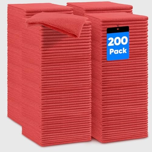 HOMEXCEL Microfiber Cleaning Cloth 200 PK, Towels by HOMEXCEL