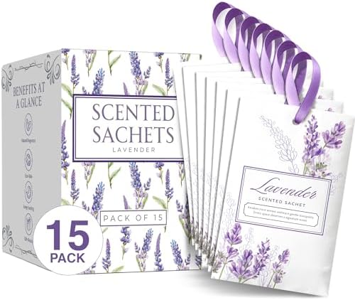 15 Pack Sachets for Drawers and Closets, Scented Sachets for Drawers, Closet by LindasEssentials