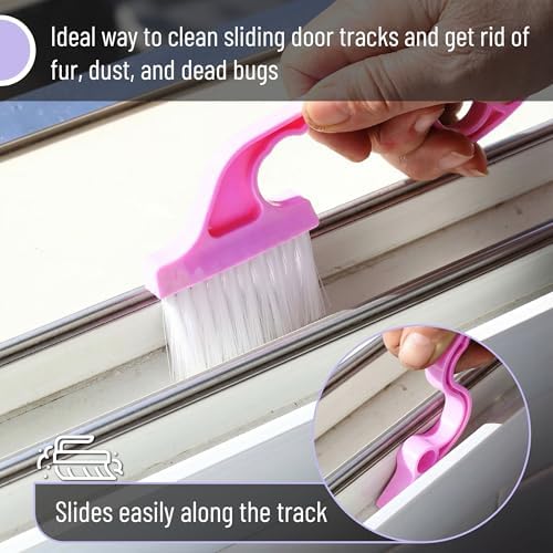 Slick- Window Track Cleaning Brush, 4 Pack, Pastel Colors Ergonomic Handle - Image 4