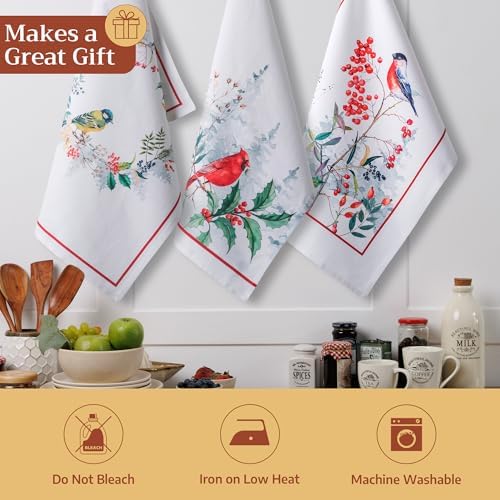 Maison d' Hermine Kitchen Towels Set of 3 Reusable 100% Cotton 27.50" x 20" - Image 5