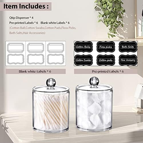 SheeChung 4 Pack Clear Acrylic Qtip Holder - Image 2