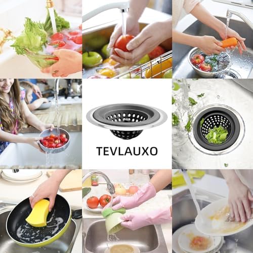 Silicone Strainer for Kitchen Sink, 2 Pack, Stainless Steel Reinforced - Image 4