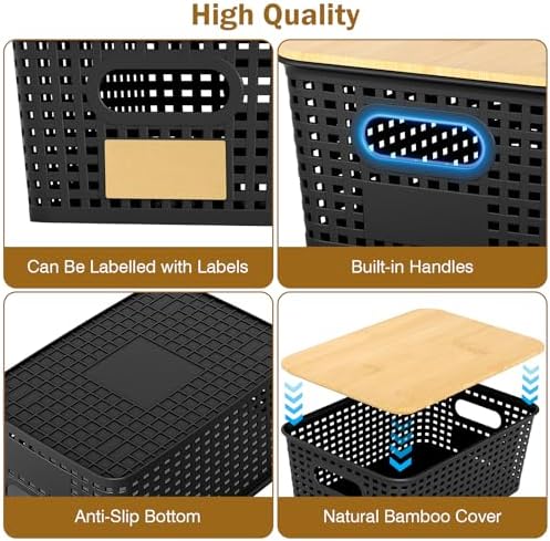Stackable Storage Baskets: 8 Pack Plastic Baskets Bins - Image 3