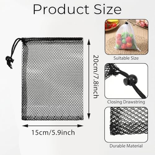 6 Pcs Small Mesh Drawstring Bag, 6 X 8 Inch Polyester Mesh Storage Bags Mini - Image 2
