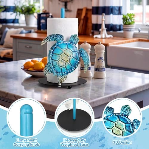 Sea ​​Turtle Paper Towel Holder Beach Coastal Paper Towel Holder Large - Image 3