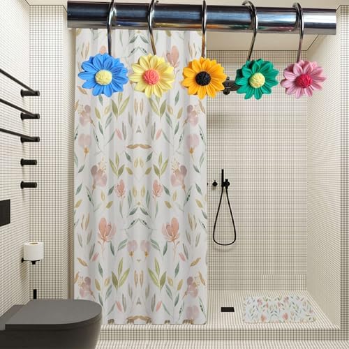 Two Fish Home Fashions Set of 12 Decorative Christmas Tree Resin Shower Curtain - Image 3