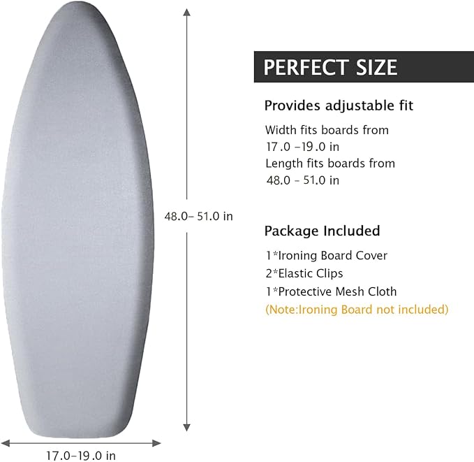 SheeChung Ironing Board Cover and Pad 19"x51", Iron Board Cover - Image 2