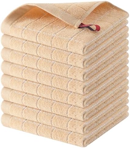 Homaxy 100% Cotton Terry Kitchen Dish Cloths, 8 Pack by Homaxy