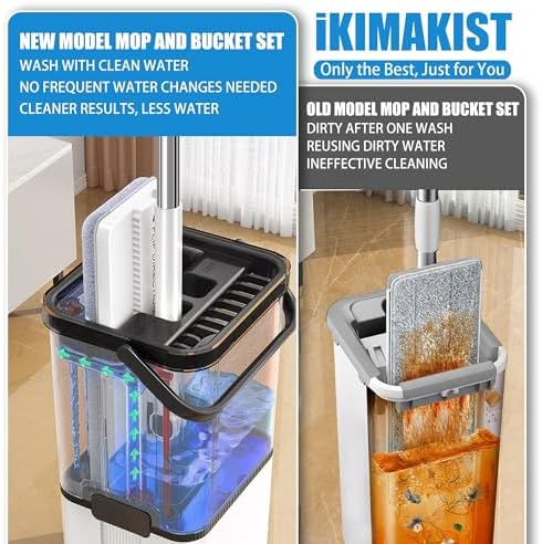 Mop and Bucket with Wringer Set, Flat Mops - Image 5
