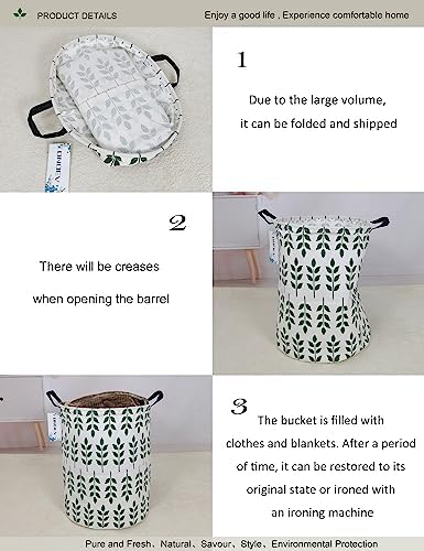 Round Leaf Laundry Hamper, Household Storage Bin - Image 5